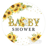 Tournesol avec toile de fond de douche de bébé rond or éléphant